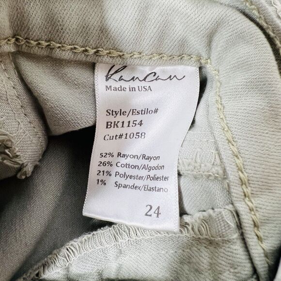 KanCan Moto Jeans Women's Size 24x29 Skinny, Sage Green, Low Rise - Picture 6 of 13